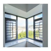 Fenêtre à battant extérieure en aluminium à coupure thermique Fenêtre à battant de qualité personnalisée Double vitrage Fenêtres à battant à revêtement Low E