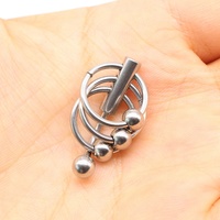 Bijoux Gaby, anneau de nombril en acier inoxydable 316L rhodié, certifié ASTM, piercing corporel vintage 14G, cadeau de fiançailles, de fête ou de mariage
