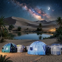 Rumah Kubah Geodesik Bulat Kustom, Rumah Kaca PC Transparan Ramah Lingkungan, Rumah Kubah Modular Model Igloo untuk Luar Ruangan