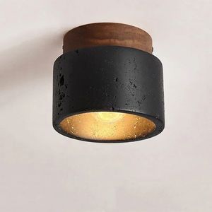 Lampada a <span class=keywords><strong>Soffitto</strong></span> Decorativa Nordica Wabi Sabi per Corridoio e Balcone, Luce in Marmo, <span class=keywords><strong>Applique</strong></span> <span class=keywords><strong>LED</strong></span> Nera per Soggiorno e Camera <span class=keywords><strong>da</strong></span> Letto in Stile Giapponese - Product Image 1