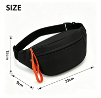 Sac banane léger en nylon imperméable avec plusieurs fermetures éclair, sac de taille réglable, pochette bandoulière pour sport et voyage