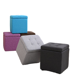 Repose-pieds en Cube pour lit de pied, rangement pliable, en lin, pour enfants, siège en Cube - Product Image 1