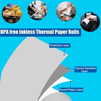 Rouleau de papier thermique recyclable pour billets de cinéma 4 pouces (80x60mm, 55g), cercle de 2 pouces (65mm), 58 g/m², 75 g/m², 80x80, 80mmx76mm pour l'emballage alimentaire