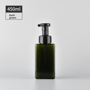 Dispensador de Jabón Espumoso Cuadrado de 450 ml (15 oz), Botella de Plástico Ámbar Recargable con Bomba de Espuma para Jabón Líquido, Champú y Gel de Baño - Product Image 5