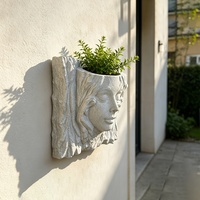 Jardinière murale en forme de visage, pot de fleurs suspendu décoratif en forme de visage humain pour la décoration intérieure et extérieure, jardin, patio, maison