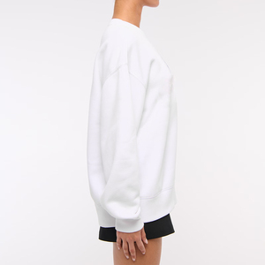 <span class=keywords><strong>Felpa</strong></span> in pile organico da <span class=keywords><strong>donna</strong></span> felpe Oversize Pullover da <span class=keywords><strong>donna</strong></span> in <span class=keywords><strong>cotone</strong></span> pieno Pullover naturale girocollo - Product Image 3