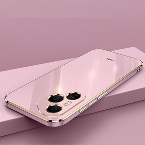 Coque arrière en TPU souple de placage ultra mince de luxe <span class=keywords><strong>6D</strong></span> pour Honor 400 Pro / 400 5G version mondiale support de support d'anneau couvercle de protection d'objectif - Product Image 1