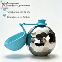 Bouteille d'eau portable pour animaux de compagnie en acier inoxydable 304, forme de ballon de football, avec bol à boire en silicone, pour la randonnée en plein air