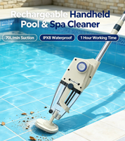 Wiederaufladbarer Handpool- und Spa-Reiniger mit Transparentem Schmutzfilter und Teleskopstange