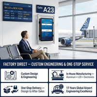 Terminal FIDS OEM Fabricado a Medida, Sistema de Pantalla LCD Personalizado con CMS para Información y Orientación de Pasajeros en Aeropuertos y Metro