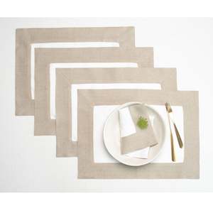 Napperons en lin à bord large avec finition d'angle à chevauchement pour services de banquet et entreprises de location d'événements - Product Image 1