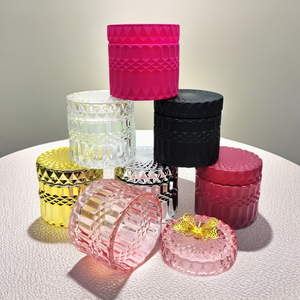 Vases à bougies de luxe en gros, 8oz 12oz, grands, vides, noir mat et or, avec couvercle plat, pour la fabrication de bougies - Product Image 3