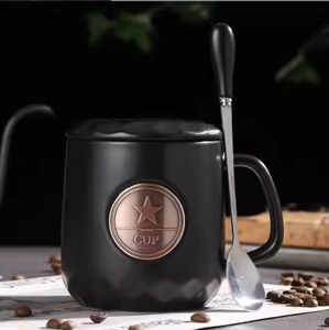 Customized Laser Logo Stoneware Ceramic Coffee <b>Mug</b> 250ml Multi Color Matte Copper Metal Logo Modern Sustainable <b>Reusable</b> - Product Image 3