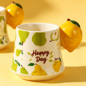 Tazas de Café de Cerámica Creativas 3D con Diseño de Naranja, Tazas de Leche de Porcelana Pintadas a Mano, Tazas de Té de Cerámica para Regalo, Venta al Por Mayor - Product Image 3