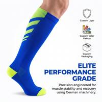 Chaussettes de compression en nylon et élasthanne personnalisées en gros pour la récupération musculaire et la performance des athlètes américains pour la course à pied, le basketball et l'entraînement