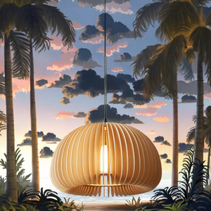 Wooden Art Chandelier Creative Woven Rattan Pendant Light for Restaurant and Shopping Mall Bamboo Lamp - Product Image 3
