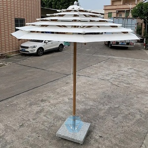 Parapluie extérieur professionnel en aluminium imperméable à l'eau 6-<span class=keywords><strong>Parasol</strong></span> classique de style pliant laminé pour une utilisation dans la cour - Product Image 5