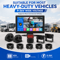 Système de caméra pour camion 10,1 pouces, DVR 4 canaux avec détection d'angle mort IA BSD, enregistrement et moniteur tactile pour camion, bus, camping-car, semi-remorque