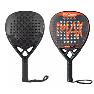 Nouvelle arrivée diamant/larme/forme ronde logo personnalisé pagaie en fibre de carbone/raquette de tennis padel - Product Image 4