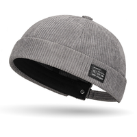 Casquette Dad Hat en velours côtelé avec patch en cuir, style coréen unique, casquette hipster, pour hommes et femmes, couleur unie japonaise, chapeau Trilby de voyage
