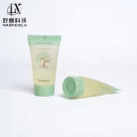 Kit de toilette jetable vert naturel 30 ml format voyage pour hôtel – Ensemble shampoing et gel douche pour commodités de salle de bain des clients