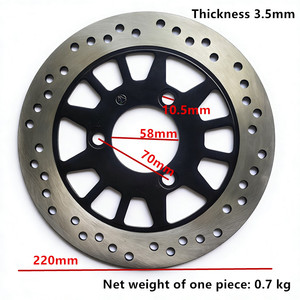 Disco de Freno Delantero para Motocicleta 220, de Acero Económico, para Yamaha XVS <span class=keywords><strong>1300</strong></span> <span class=keywords><strong>Midnight</strong></span> <span class=keywords><strong>Star</strong></span> VS1300V <span class=keywords><strong>Star</strong></span> Tourer - Product Image 2