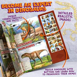 <span class=keywords><strong>Libro</strong></span> de Sonidos Realistas de Dinosaurios con 30 Botones, Personalizable para Niños de 2 a 7 Años, Tapa Dura y Recubrimiento UV - Regalo para Niños - Product Image 3