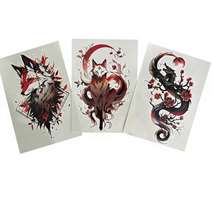 Autocollants de tatouage temporaire personnalisés : Magnifiques motifs floraux, tribaux, bestiaux et totemiques pour fêtes, tatouages corporels temporaires. - Product Image 1