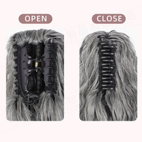 Perruque queue de cheval longue et bouclée effet vague d'eau, en fibre haute température, double trame, extensions capillaires pour femmes