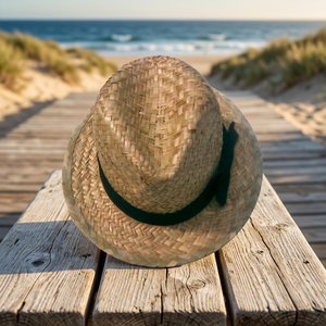 Vietnamese Seagrass Panama <b>Floppy</b> Straw <b>Hat</b> Striped Outdoor Casual - Product Image 2