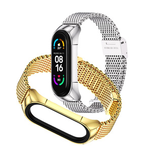 Correas de reloj de acero inoxidable de lujo de buena calidad Acero Para Smart <span class=keywords><strong>Band</strong></span> para <span class=keywords><strong>Mi</strong></span> 3 4 5 <span class=keywords><strong>6</strong></span> <span class=keywords><strong>Correa</strong></span> Accesorios - Product Image 1