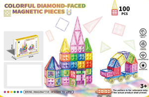ชุดตัวต่อแม่เหล็กหลากสีขนาด 5 ซม. ของเล่นก่อสร้าง 100 ชิ้นสำหรับเด็ก - Product Image 2