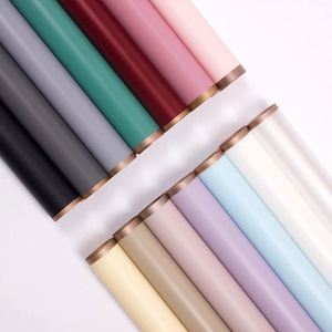 20PCS/PACK Gold Border Flower <b>Wrapping</b> <b>Paper</b> Phnom Penh Jelly Film Matte Translucent Waterproof <b>Paper</b> Bouquet Wrapped <b>Paper</b> - Product Image 2