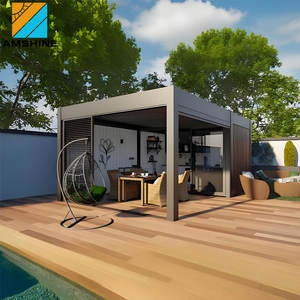 Pergola bioclimatique en aluminium, <span class=keywords><strong>toit</strong></span> à lames motorisées, serre extérieure, systèmes de pergola imperméables pour toute l'année - Product Image 3