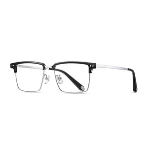Wanda LF9025 Anti Blue Light Rectangle <b>Men's</b> Eyeglasses Black Oval Face Fit - Product Image 5