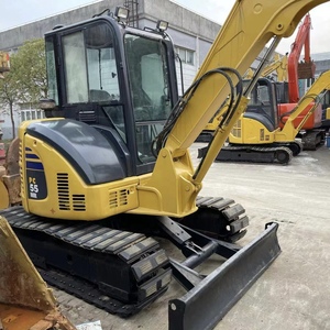 Excavatrice sur chenilles Komatsu PC55MR d'occasion, 5 tonnes, pour travaux lourds, construction, exploitation minière, avec moteur PLC, boîte de vitesses, roulement, pompe à engrenages - Product Image 4