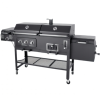 Barbecue d'extérieur au charbon et au gaz, 3 brûleurs, avec fumoir, grande machine de cuisson au gaz
