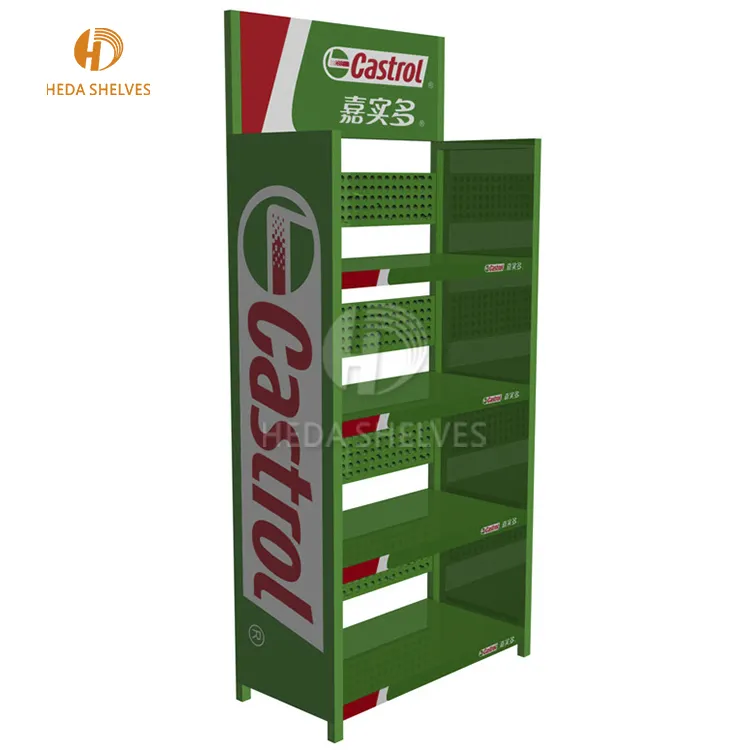 Retail drink beverage display Customized ladder shelf Stand in Stores and Supermarket for promoting products low price