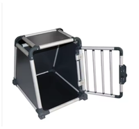 Cage de transport pour chien et animal de compagnie en alliage d'aluminium robuste et durable de haute qualité, verrouillable, pour voiture, GLASCO GLS-D1