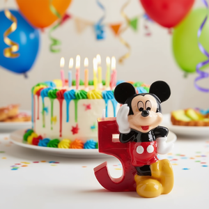 Candela di compleanno Topolino numero 5 6,5 cm per decorare torte - Product Image 3