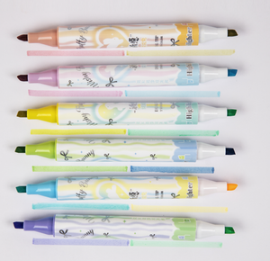 Tianhao hai đầu Hộp 6 màu hai màu đặt đèn huỳnh quang nổi bật với đầu đục thiết kế thân thiện với mắt mềm cho học sinh - Product Image 4