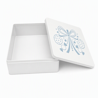 Boîte en métal rectangulaire personnalisée avec couvercle pour biscuits, bonbons, chocolat, emballage cadeau, fabrication sur commande OEM