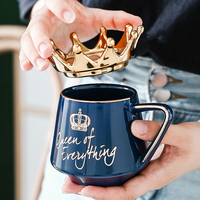 Tasse à café de luxe en céramique, avec couvercle et cuillère, cœur, cadeau pour mères