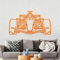 Décoration Murale Métallique 3D Personnalisable OEM Voiture de Course F1 2026 Vue Avant, Décoration Murale en Ligne 3D de Voiture de Sport Formule 1 Découpée au Laser pour la Décoration Intérieure
