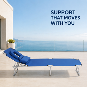 Chaise longue pliante avec trou pour le visage, coussin en forme de U, dossier inclinable pour la plage, le bord de la piscine, l'hôtel - Product Image 2