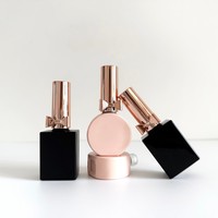 Flacon de vernis à ongles en verre noir brillant et blanc de 10 ml et 15 ml, conteneur cosmétique carré avec bouchon à pince et impression sérigraphique