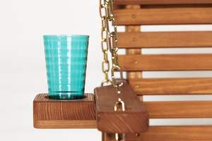 Banc de balançoire de porche en bois massif personnalisé avec porte-gobelets, <span class=keywords><strong>chaise</strong></span> <span class=keywords><strong>suspendue</strong></span> d'extérieur résistante aux intempéries <span class=keywords><strong>pour</strong></span> jardin, patio, terrasse, cour - Product Image 6