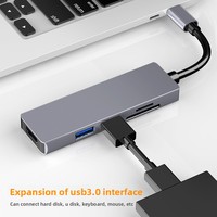 Hub USB Tipo-C con Múltiples Puertos (4K USB 3.0 Ethernet) Estación de Acoplamiento 5 en 1 para PC