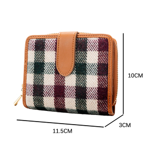 Geometric Fashion Short <b>Wallet</b> PU Leather Card Holder <b>Zipper</b> Mini Tassel Women's 5 Inch Made in China for Daily Use - Product Image 2