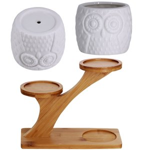 <span class=keywords><strong>Macetas</strong></span> suculentas <span class=keywords><strong>de</strong></span> búho <span class=keywords><strong>de</strong></span> cerámica decorativas, soporte para platillos <span class=keywords><strong>de</strong></span> bambú <span class=keywords><strong>de</strong></span> 3 niveles, planta <span class=keywords><strong>de</strong></span> flores <span class=keywords><strong>de</strong></span> cerámica decorativa moderna blanca, 3 uds. - Product Image 5